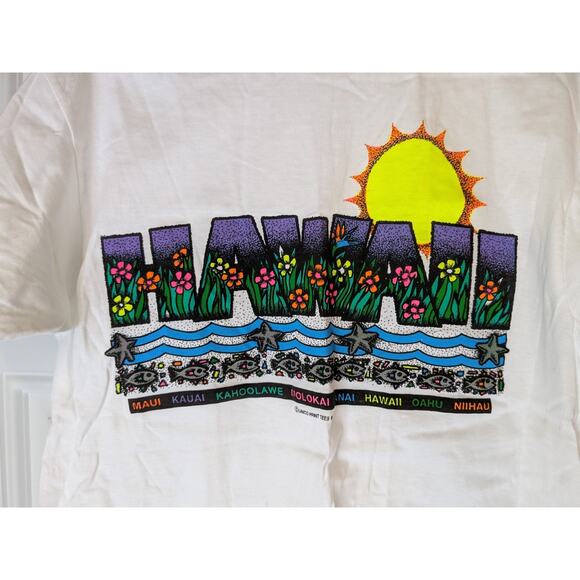 NWOT CARIBBEAN DREAM (Lamco Prints) Vintage 90s 'HAWAII' Print Tee Sz Medium - Picture 2 of 5